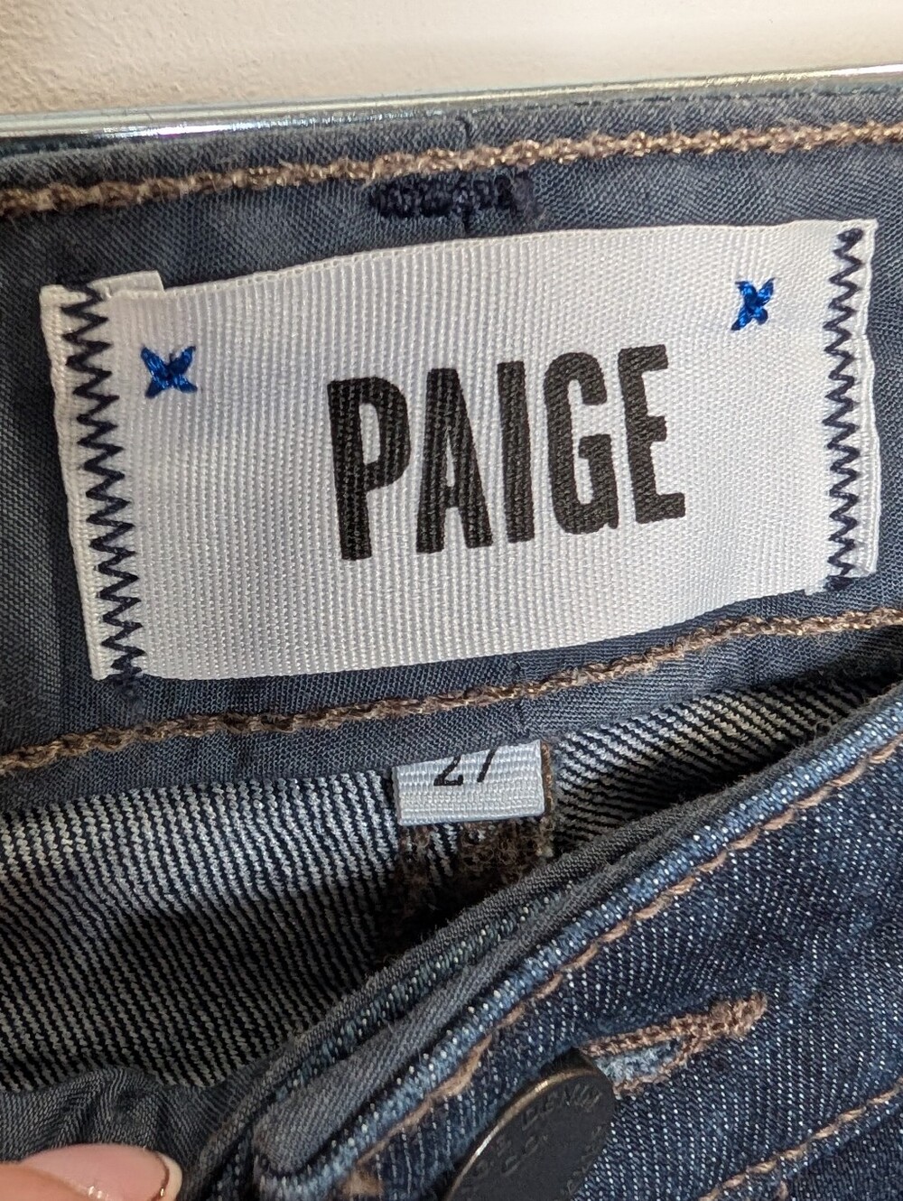 PAIGE Dark Indigo Flare Jeans - Picture 3 of 7